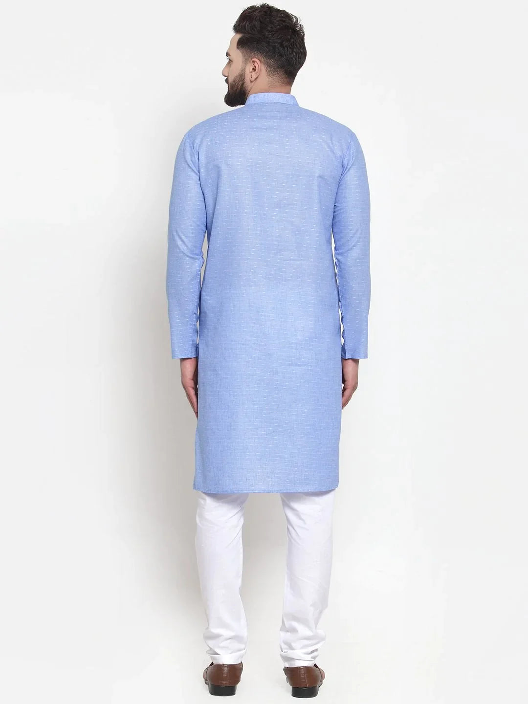 Blue Cotton Kurta Pajama Set - Mens Kurta Pajama