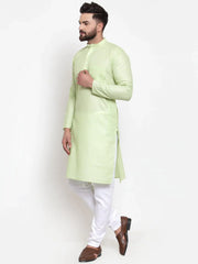 Men Green Self-design Kurta with Churidar ( JOKP 605 Green )-JOKP-605