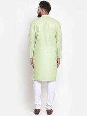 Men Green Self-design Kurta with Churidar ( JOKP 605 Green )-JOKP-605