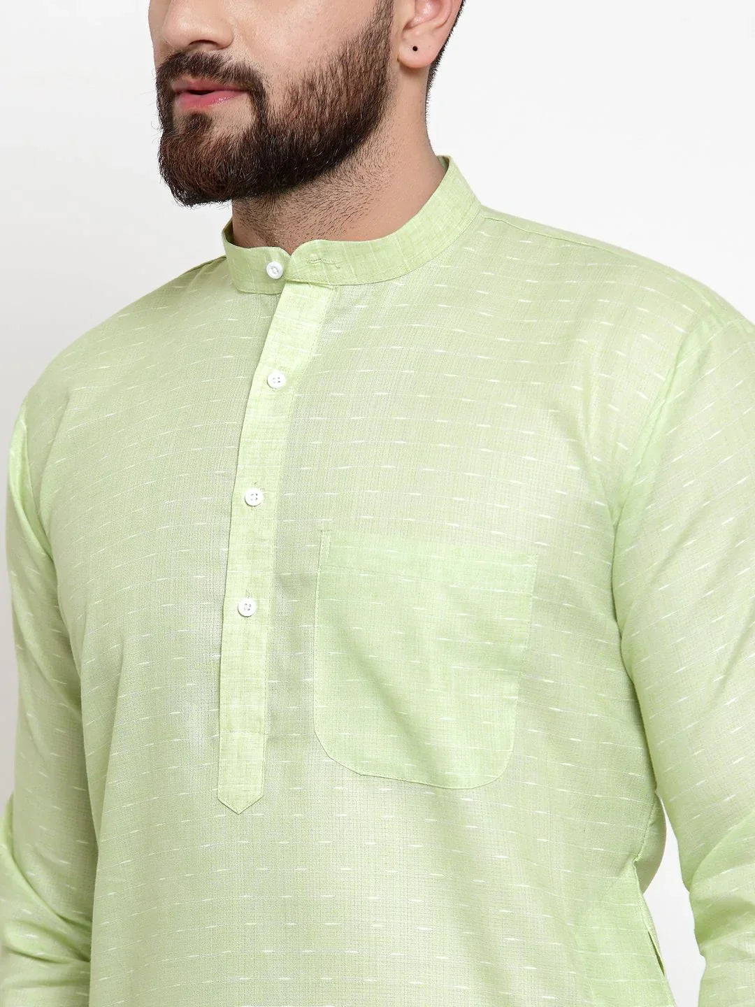 Green Cotton Kurta Pajama Set - Mens Kurta Pajama