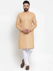 Men Orange Self-design Kurta with Churidar ( JOKP 605 Orange )-JOKP-605
