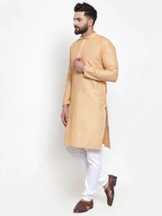 Men Orange Self-design Kurta with Churidar ( JOKP 605 Orange )-JOKP-605