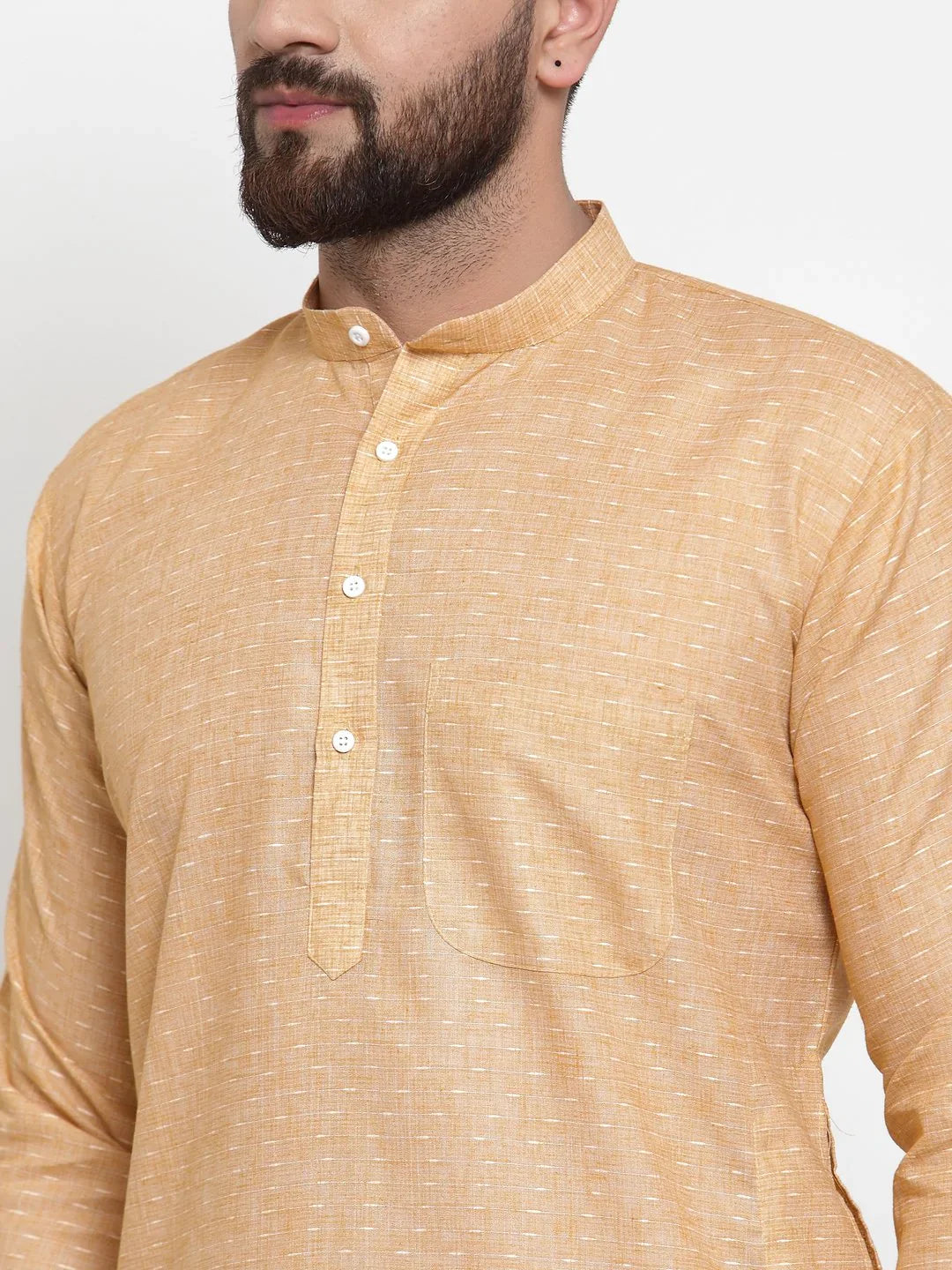 Orange Cotton Kurta Pajama Set - Mens Kurta Pajama