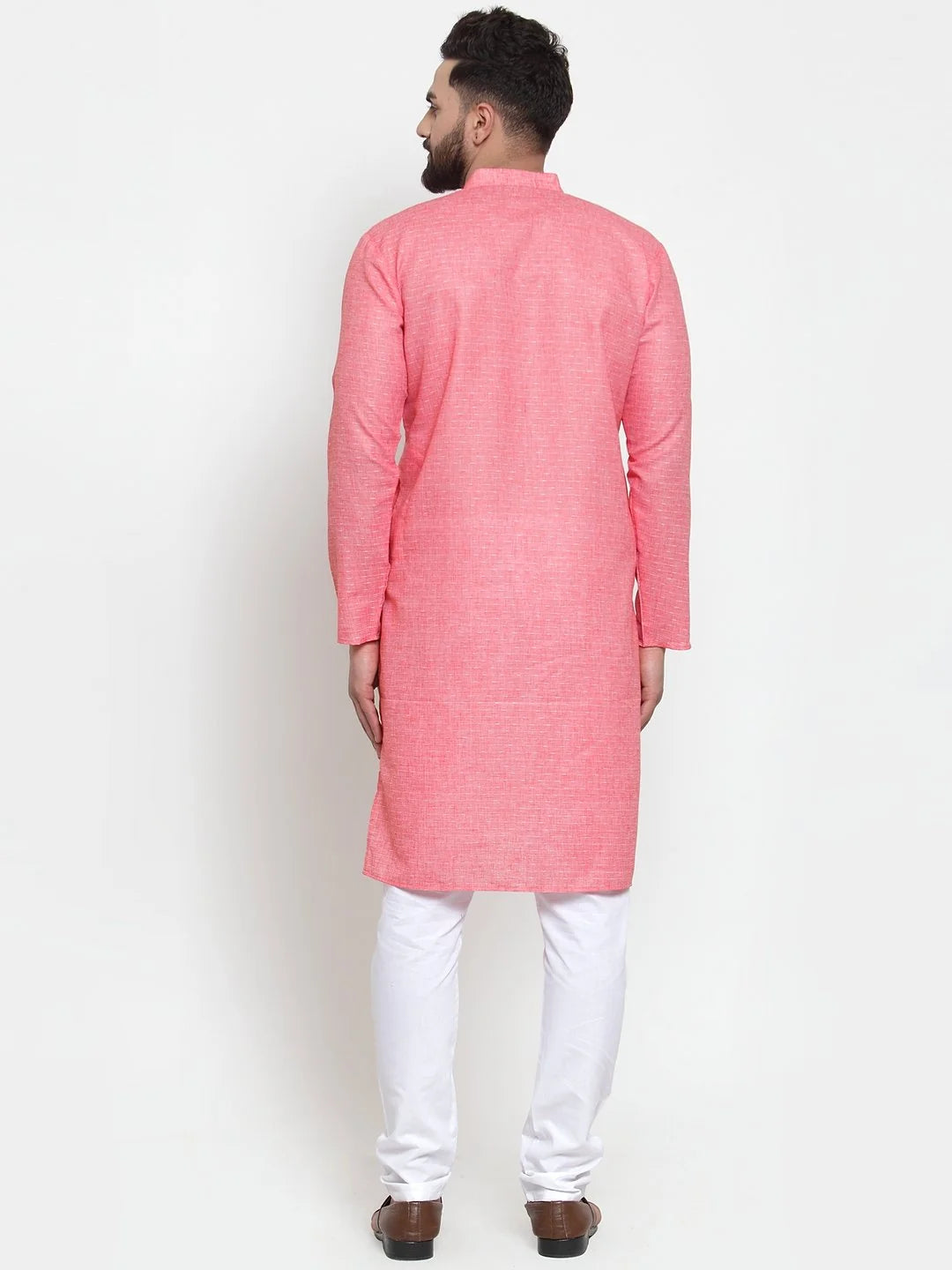 Pink Cotton Mens Kurta - Indian Kurta for Men - Ethnic Wear