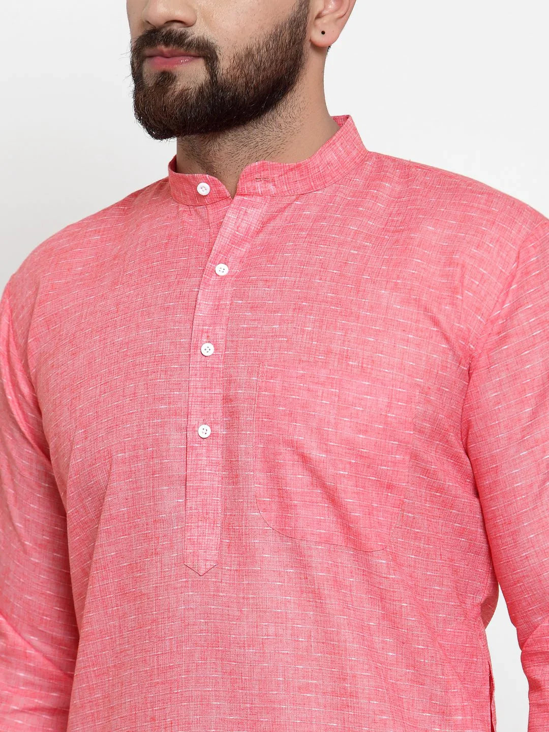 Pink Cotton Kurta Pajama Set - Mens Kurta Pajama