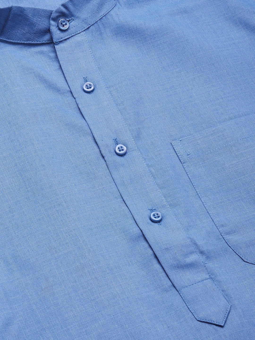 Men's Blue Cotton Kurta | Classic Indian Mens Kurta Style