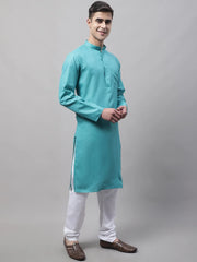 Men's Cotton Solid Kurta Payjama Sets-JOKP-611
