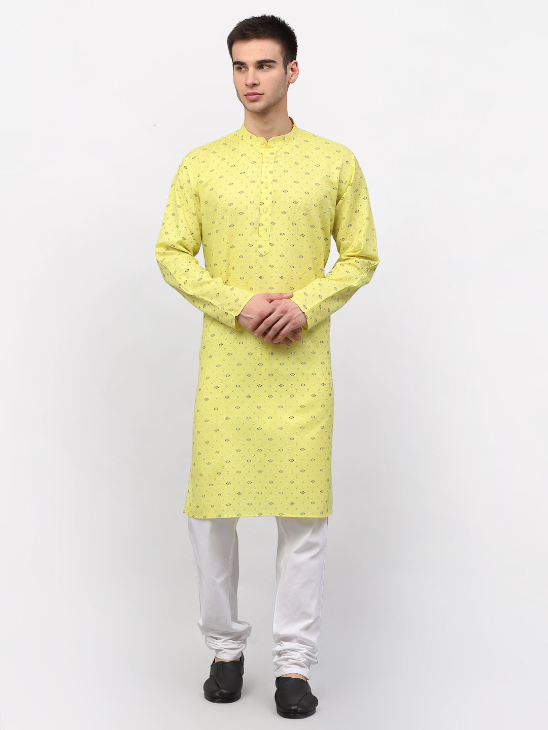 Lemon Cotton Mens Kurta | Short Kurta for Men