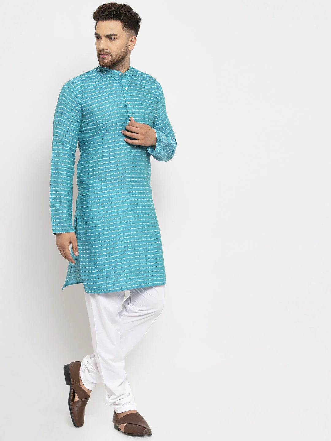 Blue Cotton Men's Kurta | Indian Kurta for Men