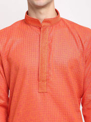 Men's D-Orange Woven Kurta Payjama Set