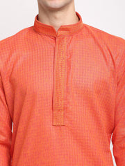 Men's D-Orange Woven Kurta Payjama Set
