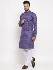 Men's Purple Woven Kurta Payjama Sets