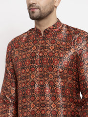 Men's Multi-Black Printed Kurta Payjama Sets