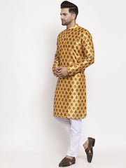 Men's Yellow Printed Kurta Only