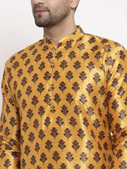 Men's Yellow Printed Kurta Payjama Sets