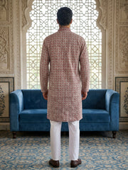 Floral Embroidered Kurta With Churidar ( JOKP P 626Maroon ) [FF] [G-1-5]
