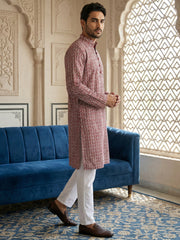 Floral Embroidered Kurta With Churidar ( JOKP P 626Maroon ) [FF] [G-1-5]