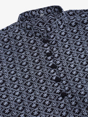 Men's Navy Blue & White embroidered Straight Kurta Pyjama Set ( JOKP 626 Navy ) [FF] [G-1-5]