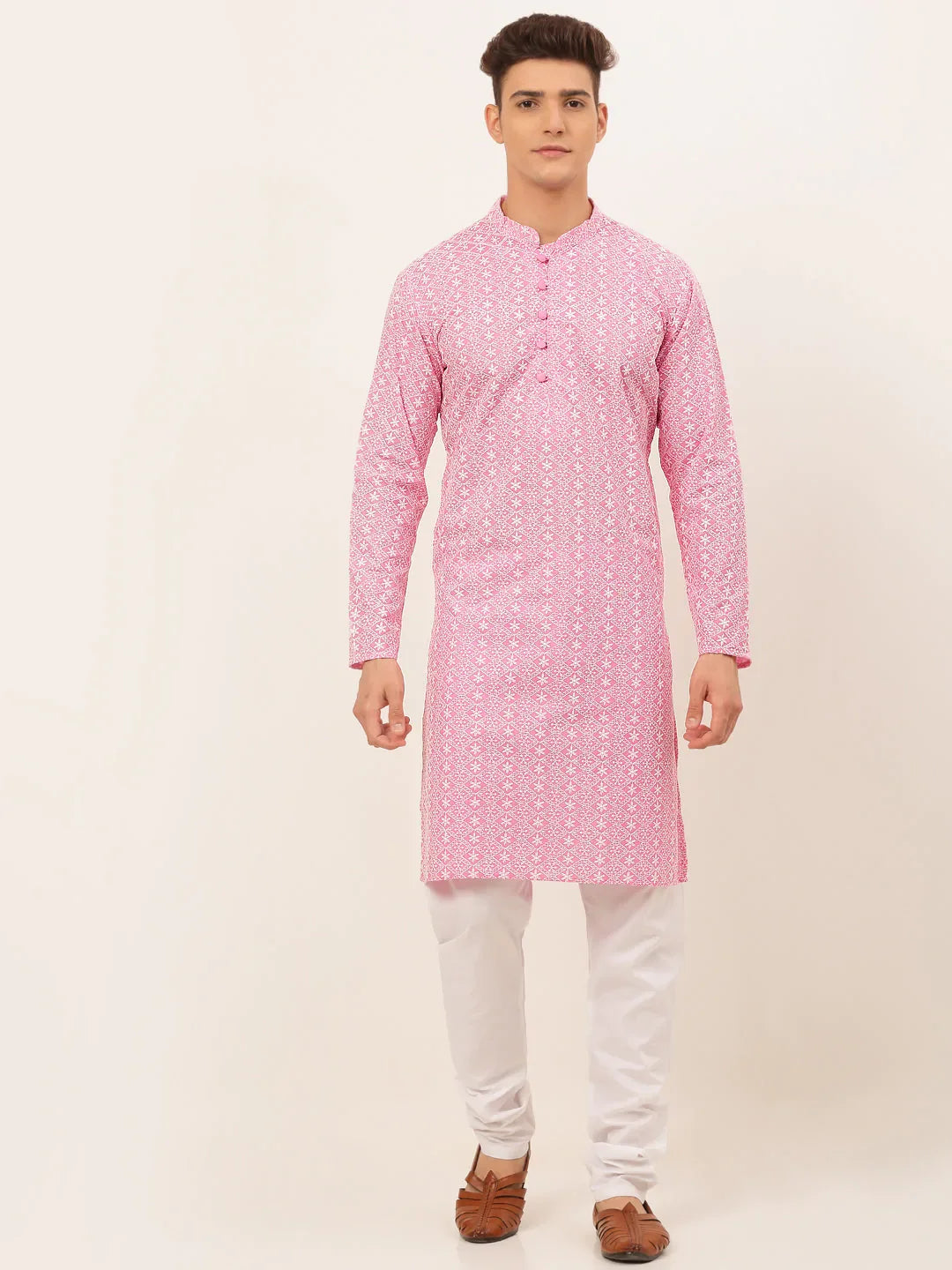 DesiQlo Men Ethnic Set - Pink - JOKP_626Pink_S
