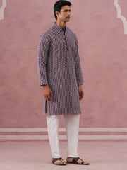Floral Embroidered Kurta With Churidar (JOKP 626 Purple ) [FF] [G-1-5]