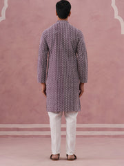 Floral Embroidered Kurta With Churidar (JOKP 626 Purple ) [FF] [G-1-5]