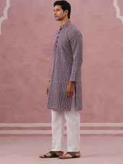 Floral Embroidered Kurta With Churidar (JOKP 626 Purple ) [FF] [G-1-5]