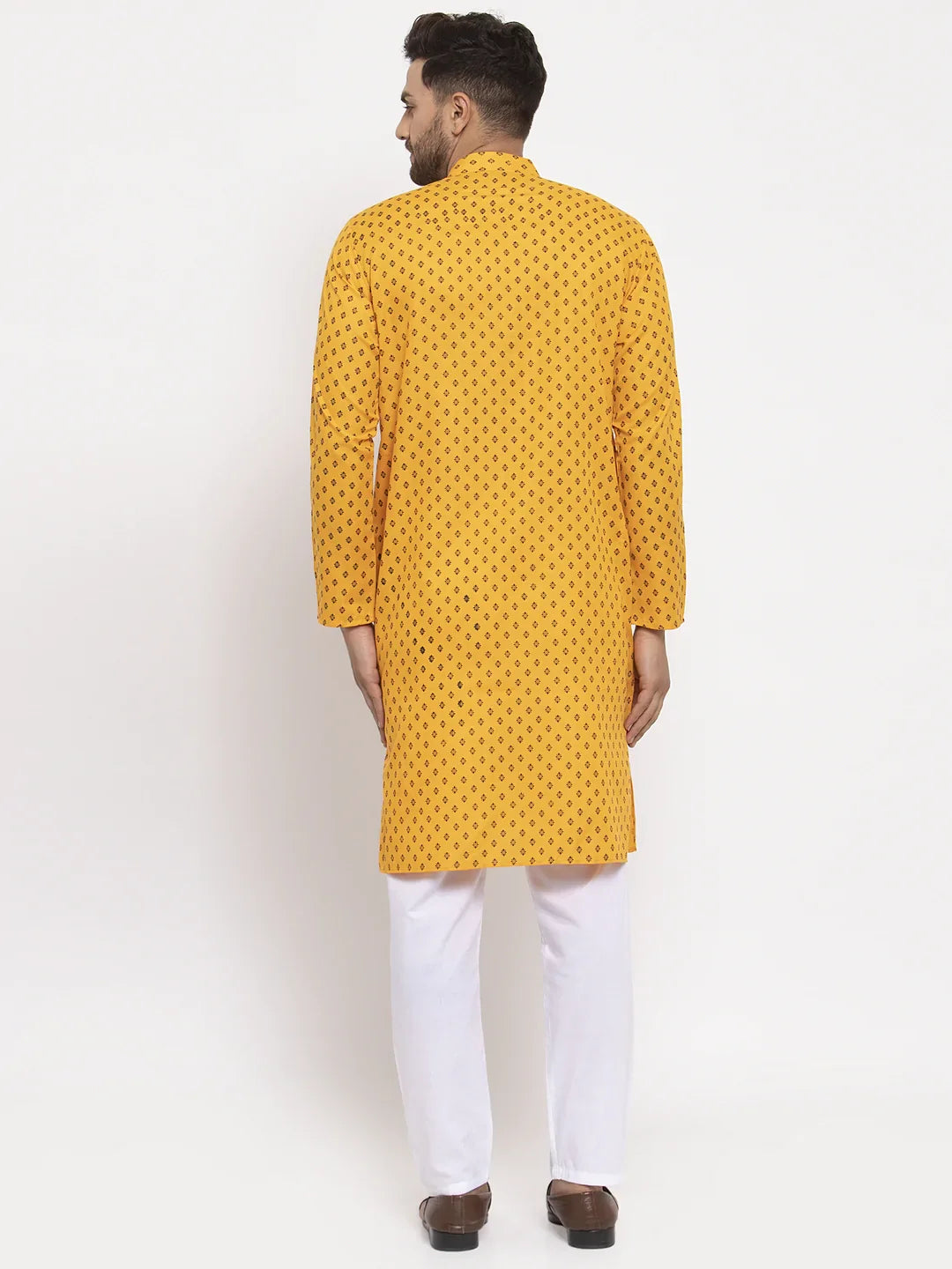 Yellow Cotton Kurta Pajama - Stylish Mens Kurta Pajama Set