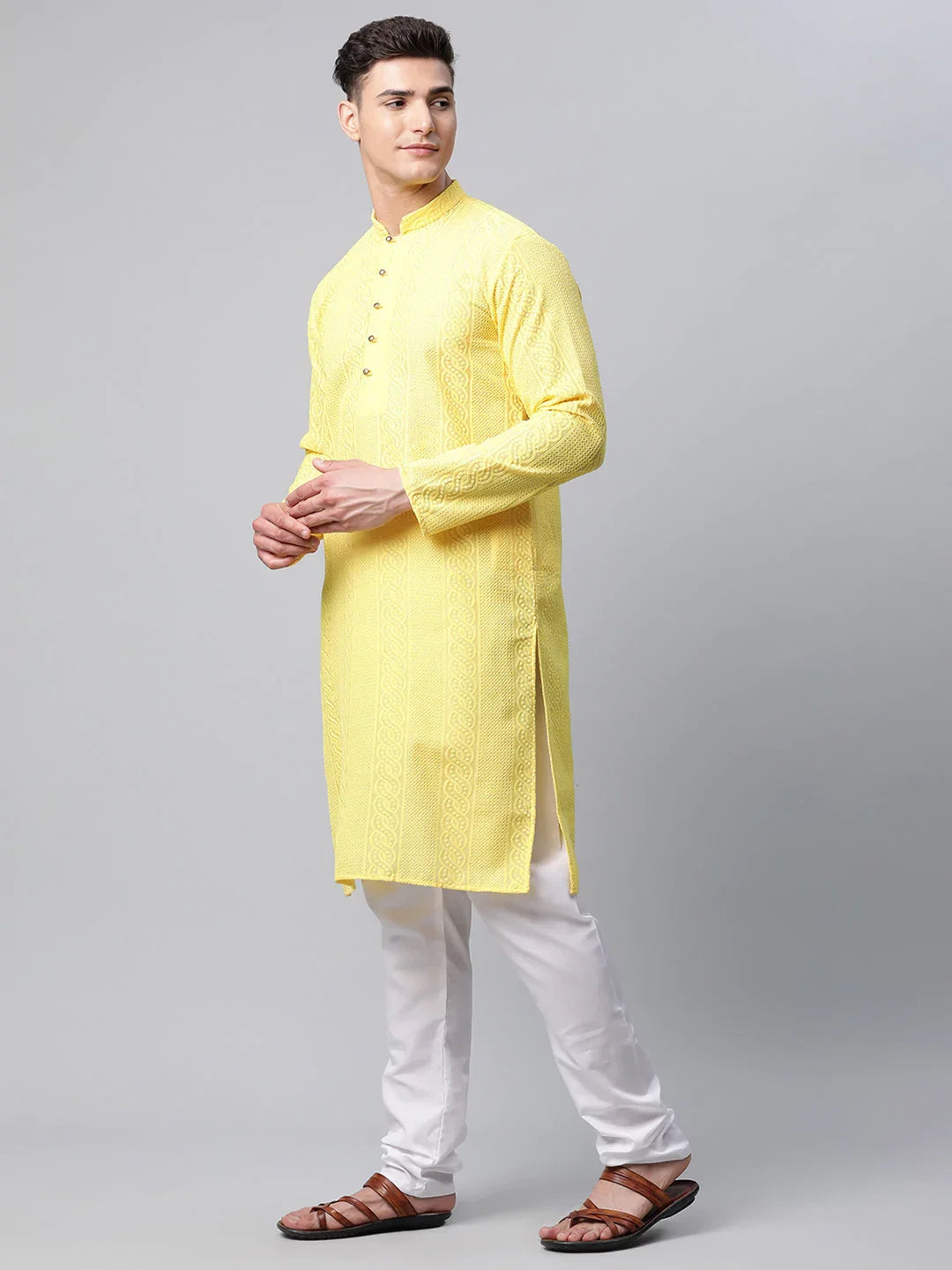 DesiQlo Men Ethnic Set - Yellow - JOKP_640Lemon_S
