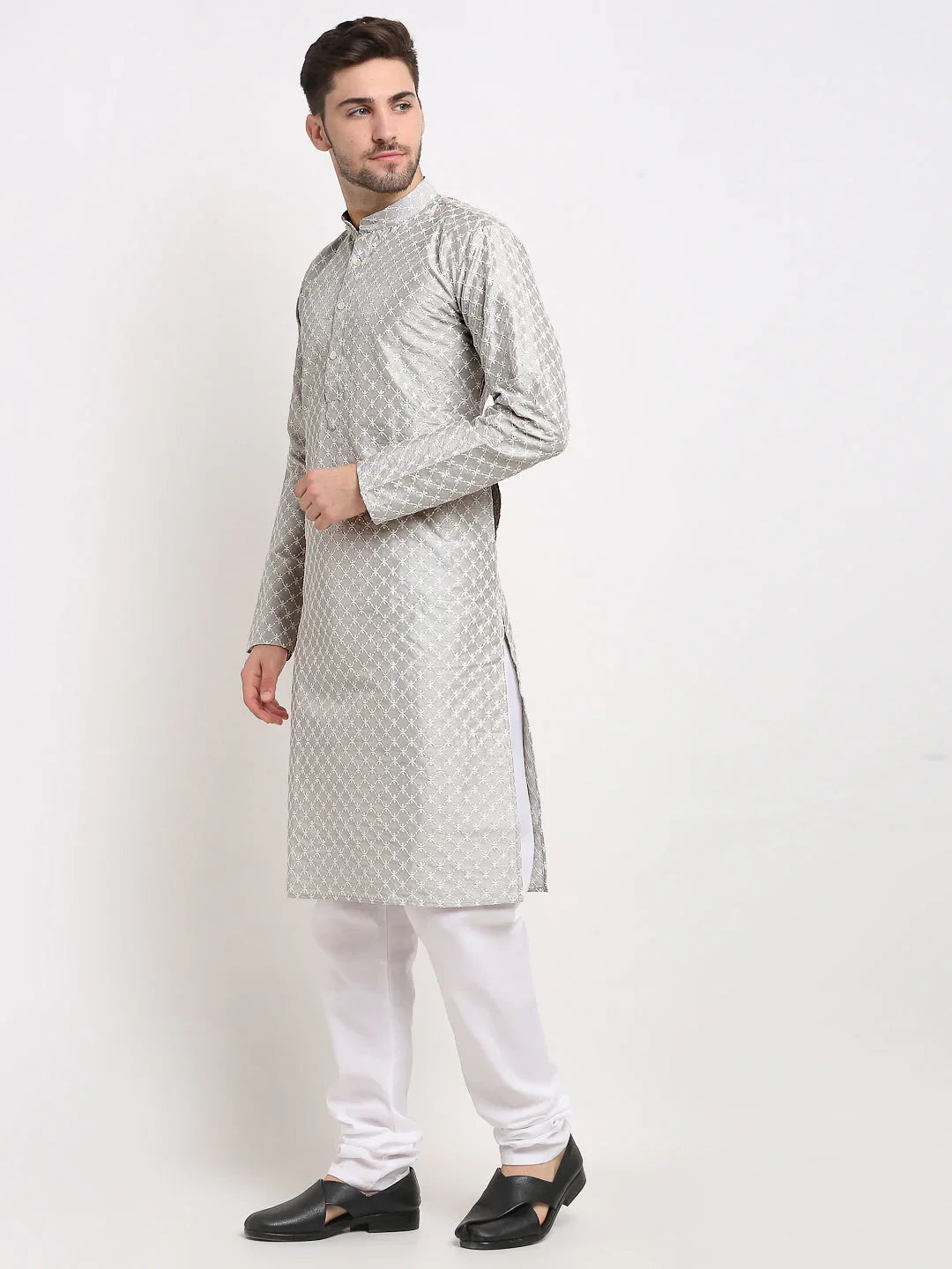 DesiQlo Men Ethnic Set - Grey - JOKP_641Grey_S