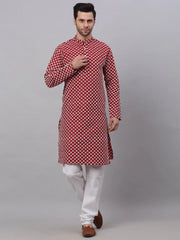 DesiQlo Men Maroon Chikankari Kurta with Churidar ( JOKP 641 Maroon ) [FF] [I-1-4]