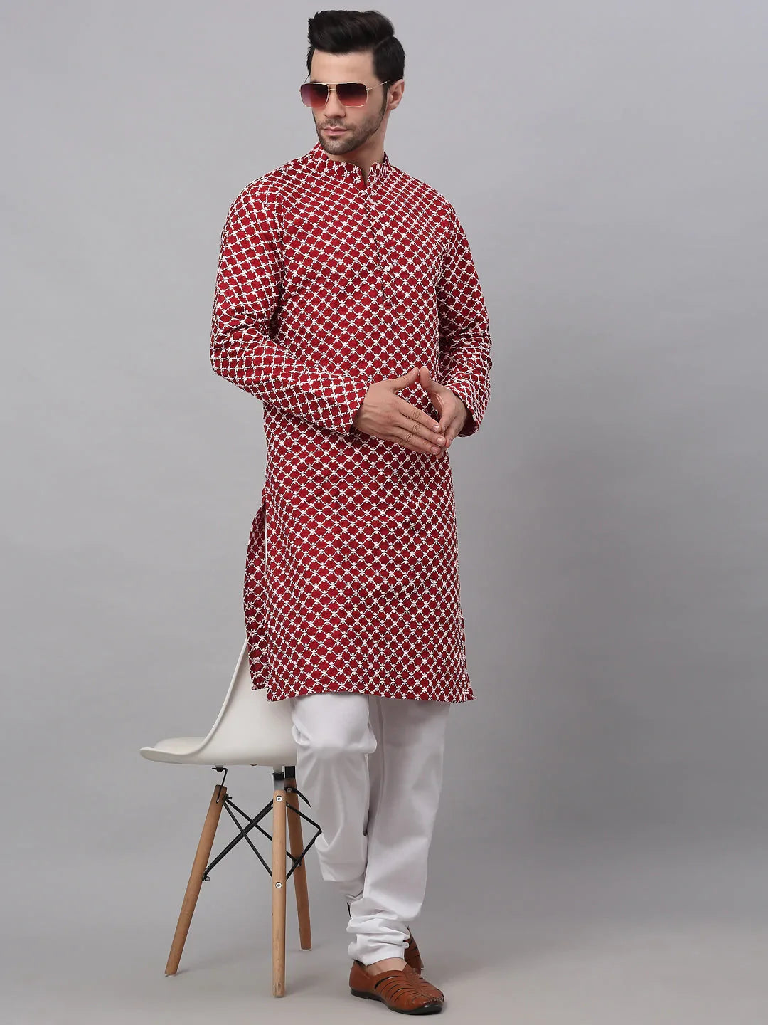 DesiQlo Men Ethnic Set - Maroon - JOKP_641Maroon_S