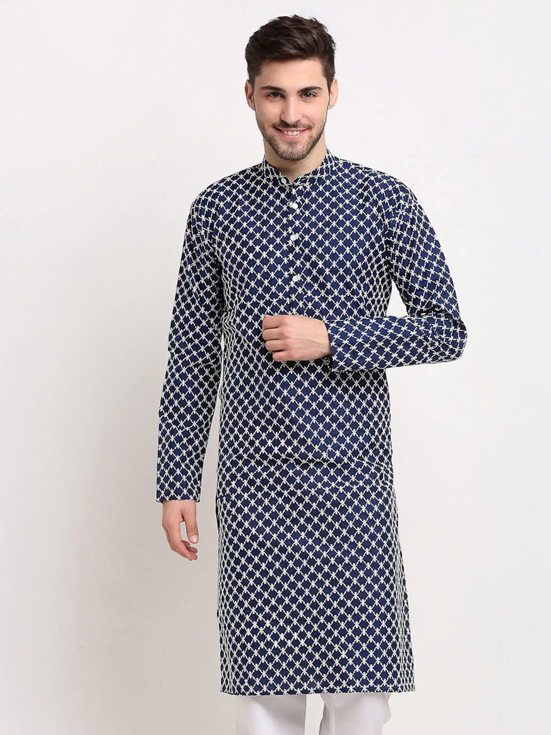 DesiQlo Men Kurta Only - Blue - KO_641Navy_S