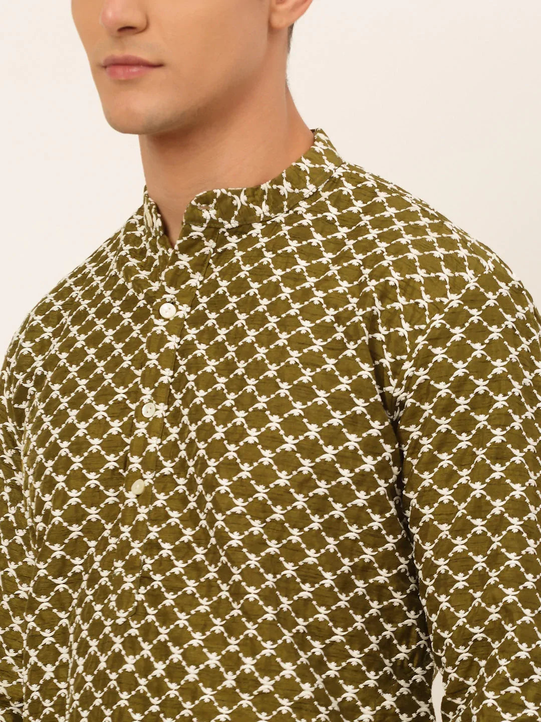 DesiQlo Men Ethnic Set - Green - JOKP_641Olive_S