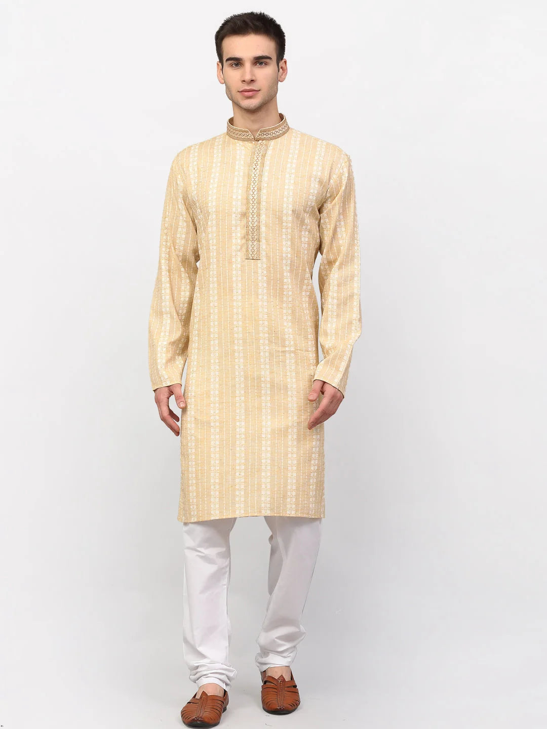 Shop Beige Indian Kurta for Men | Cotton Mens Kurta