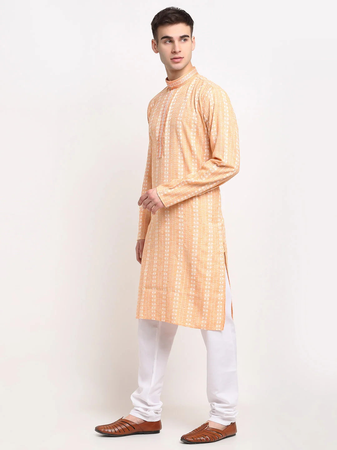 Men's Woven Cotton Kurta Pajama Set | Elegant Ethnic Wear