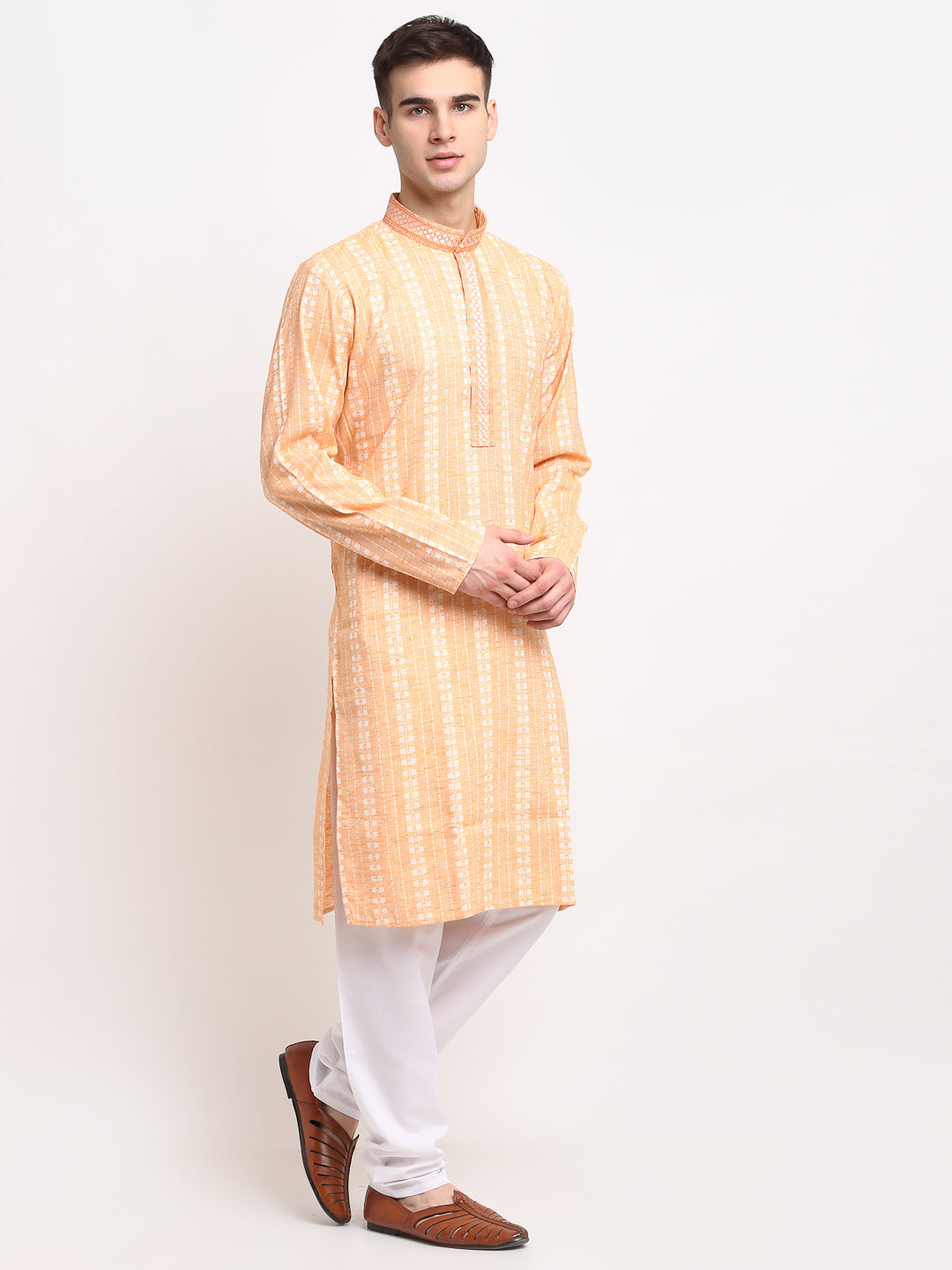 Men's Woven Cotton Kurta Pajama Set | Elegant Ethnic Wear