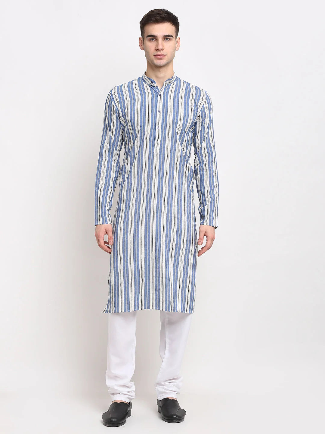 Blue Striped Mens Kurta - Shop Cotton Indian Kurta for Men