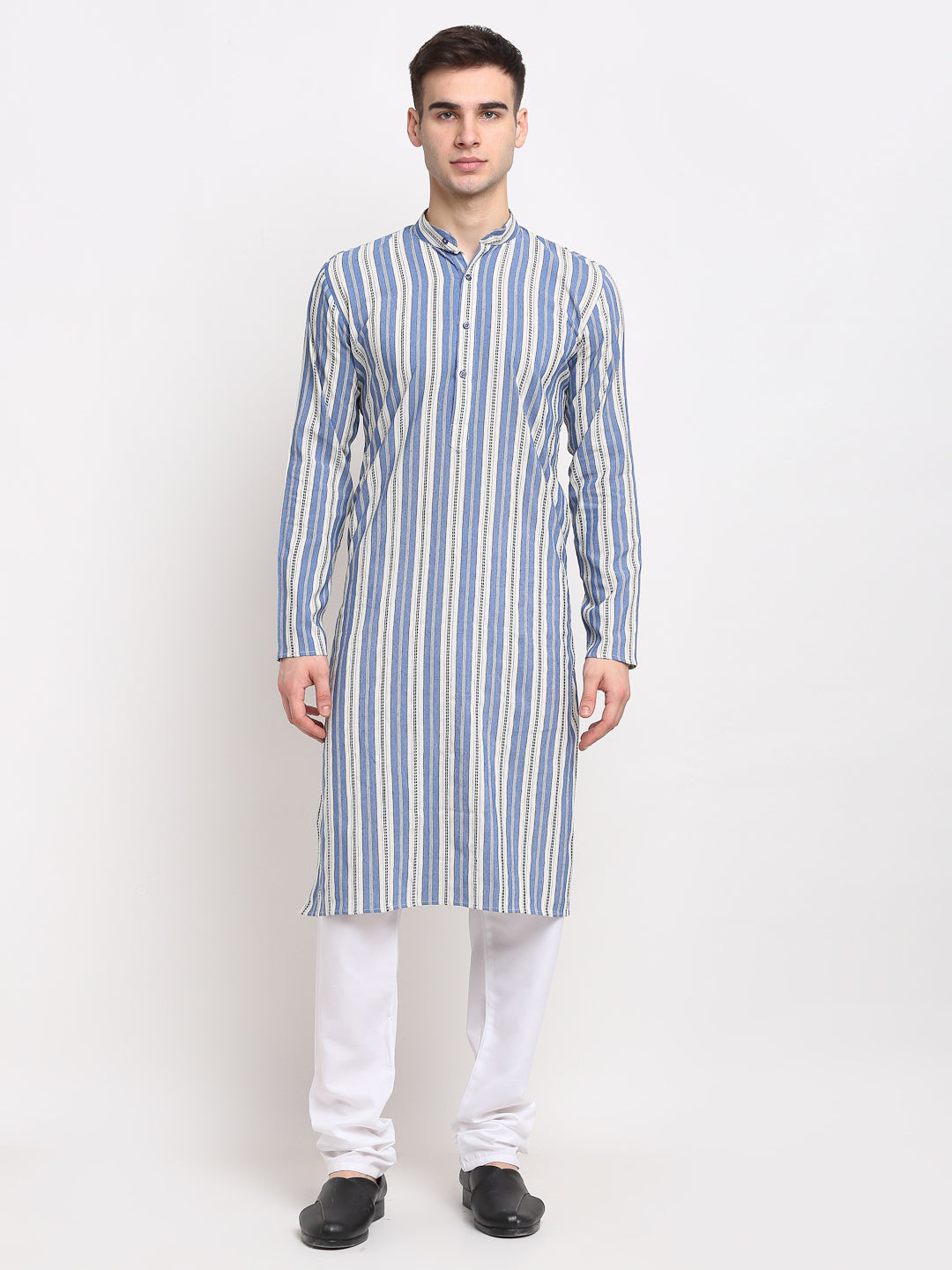 Blue Striped Mens Kurta - Shop Cotton Indian Kurta for Men