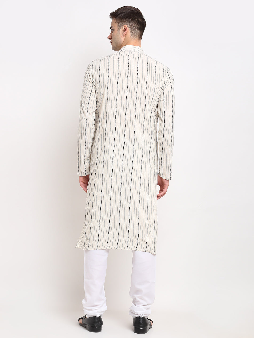 Men's Cream Cotton Striped Kurta Only | Indian Kurta
