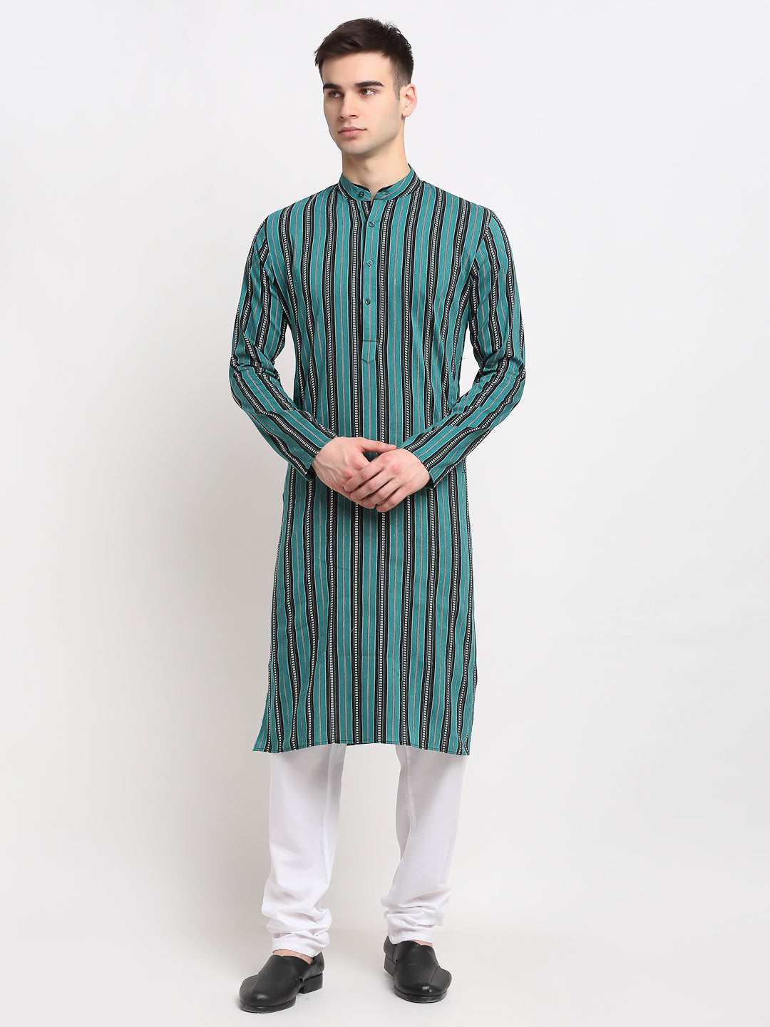 Green Cotton Mens Kurta - Indian Kurta for Men Online