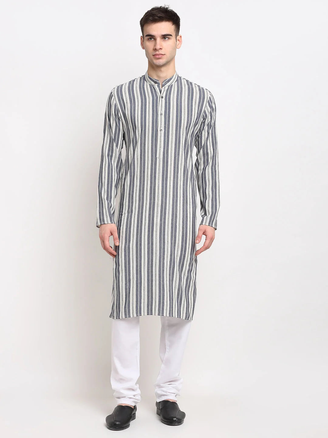 Grey Cotton Mens Kurta - Shop Indian Kurta for Men Online
