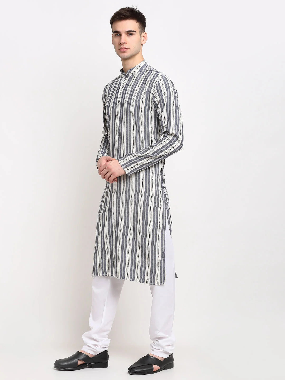 Grey Cotton Mens Kurta - Shop Indian Kurta for Men Online