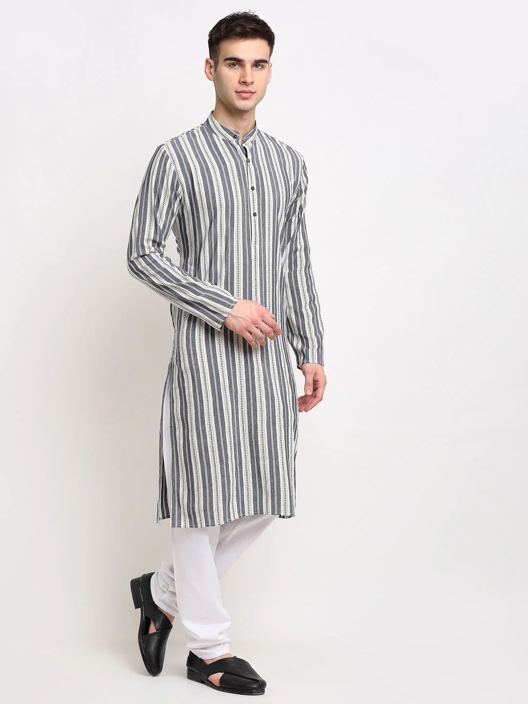Grey Cotton Mens Kurta - Shop Indian Kurta for Men Online