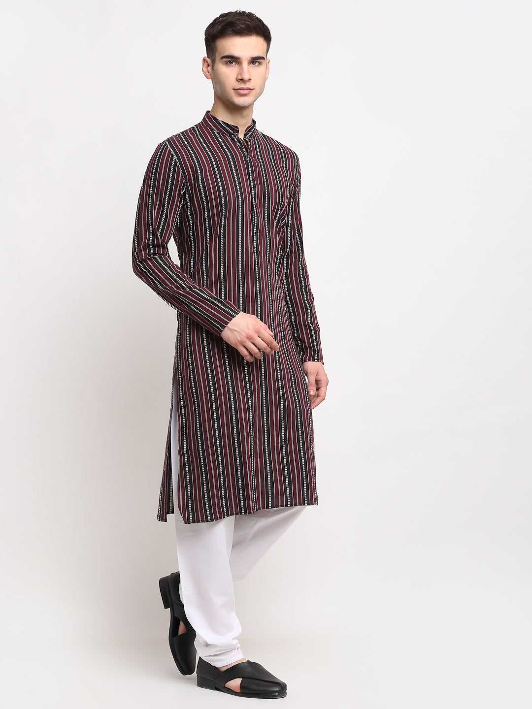 Maroon Cotton Mens Kurta - Indian Kurta for Men Shop Now
