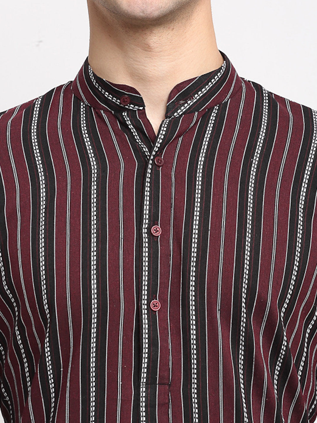 Maroon Cotton Mens Kurta Pajama Set | Stylish Kurta Pajama