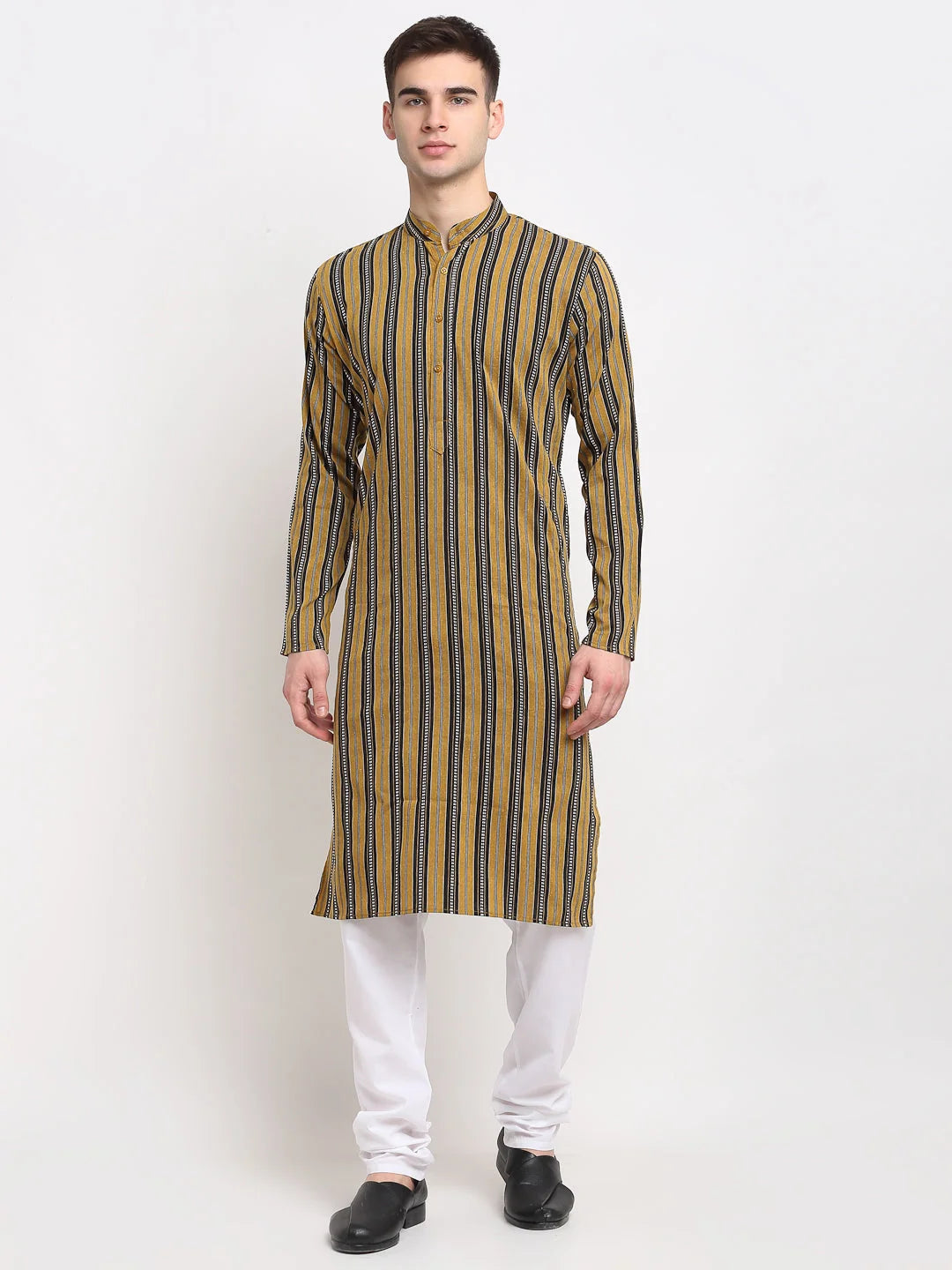 Mustard Cotton Mens Kurta - Shop Indian Kurta for Men Now