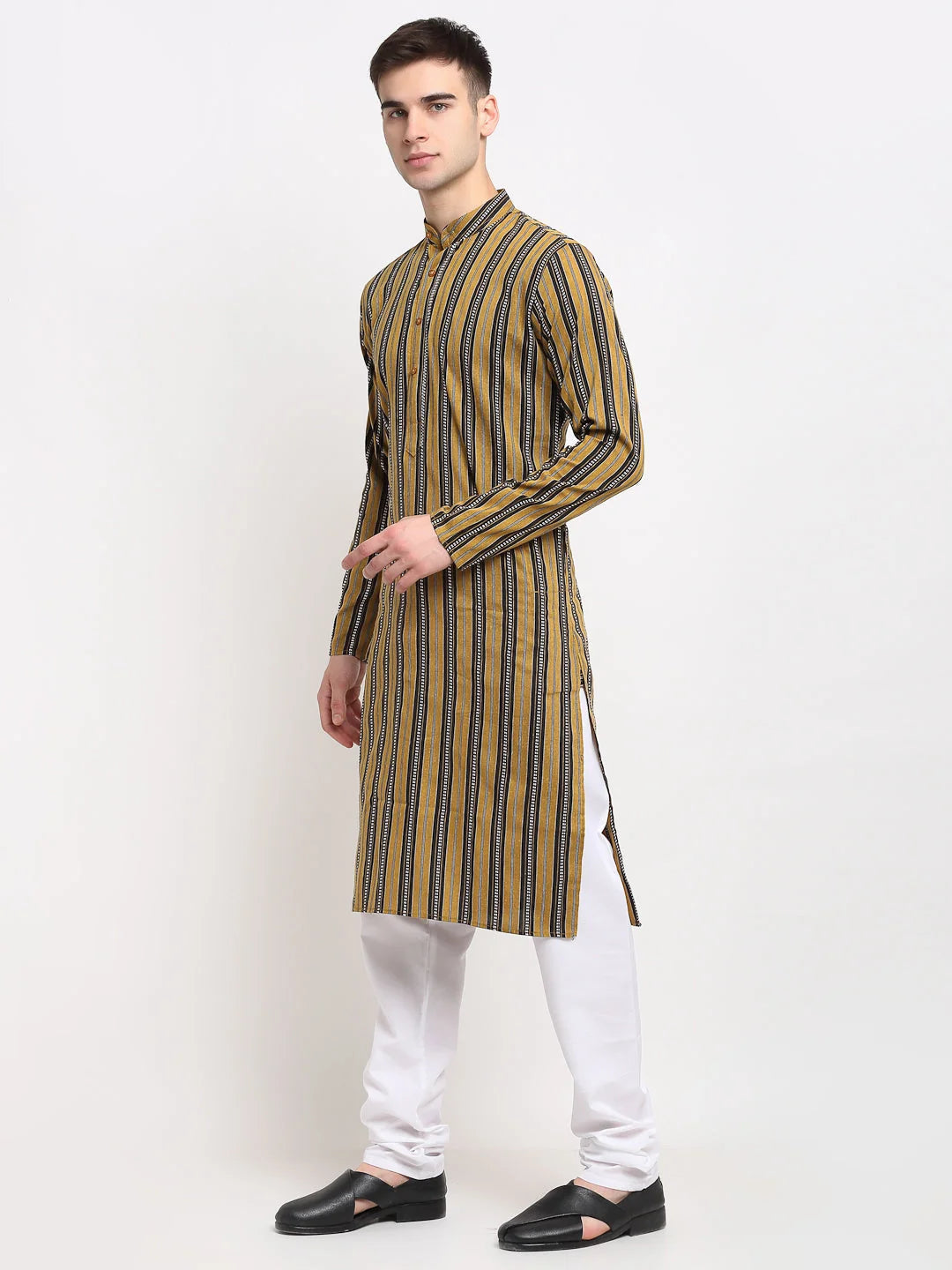 Mustard Cotton Mens Kurta - Shop Indian Kurta for Men Now