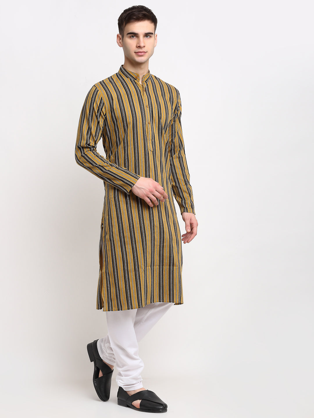 Mustard Cotton Mens Kurta - Shop Indian Kurta for Men Now
