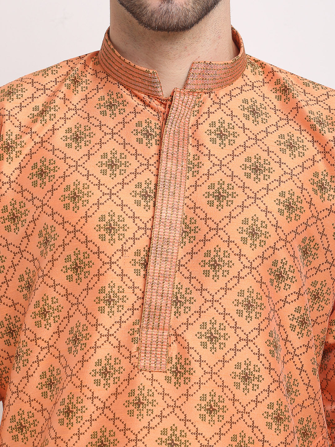 Shop Men's Orange Indian Kurta | Cotton Mens Kurta Online