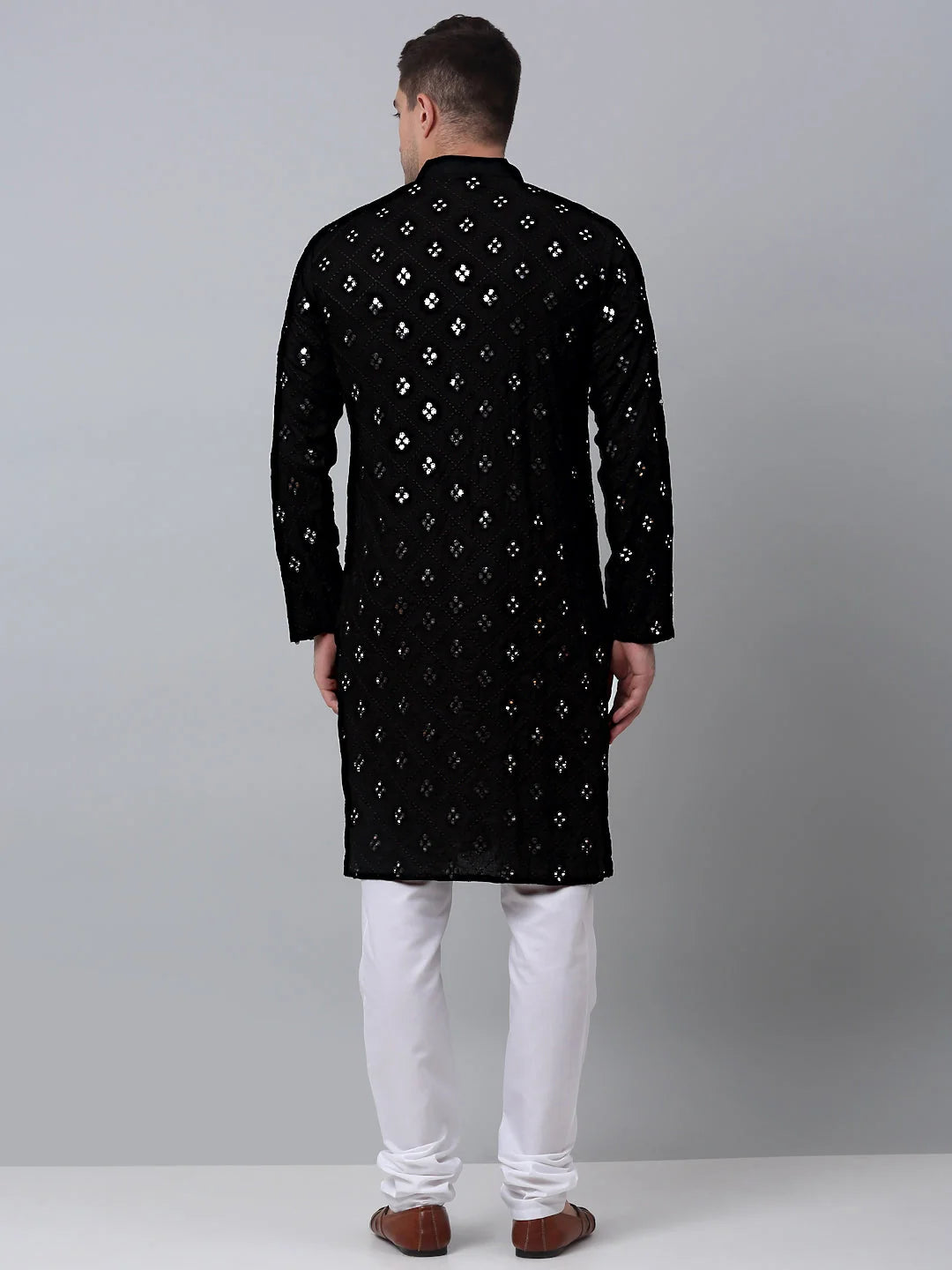 Men's Black Printed Kurta Payjama Set | Mens Kurta Pajama Set